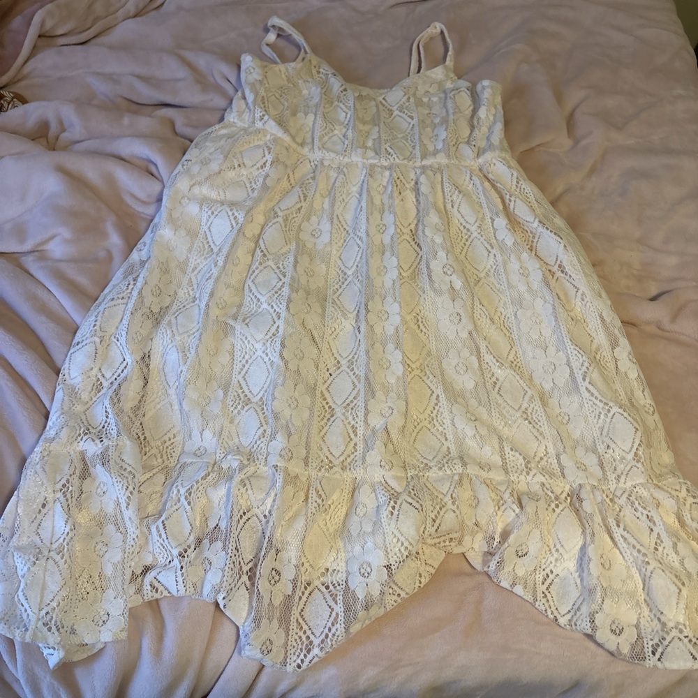 Elegant White Lace Kids Dress
